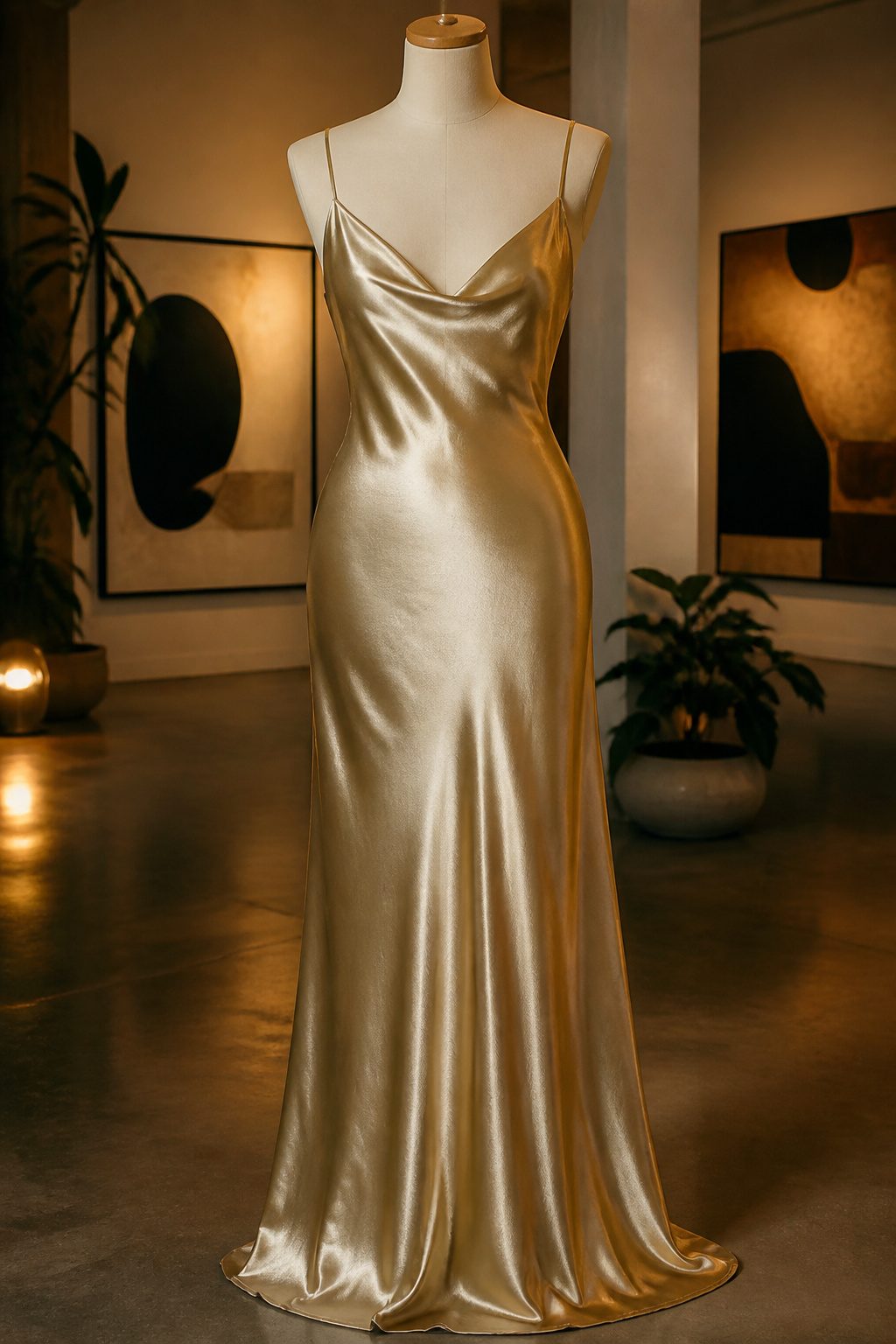 Disco Party Outfit Ideas, Types & How to Wear Them in 2026 8 A satin slip dress with thin straps displayed in soft light.