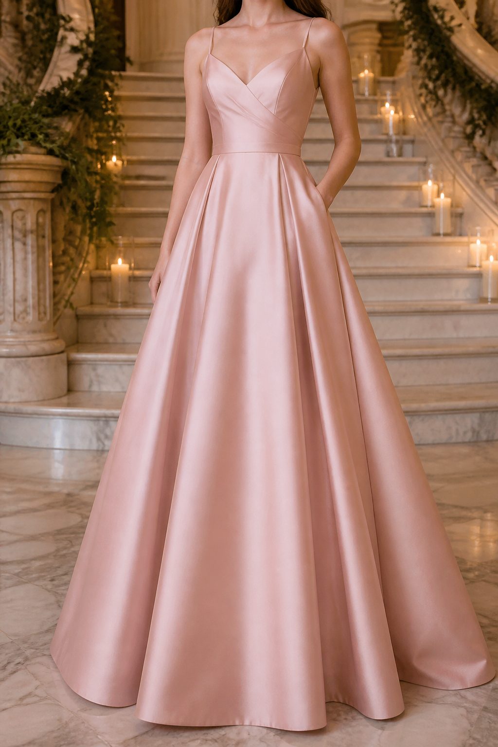 Elegant Prom Dresses 2026: 7 Styles for Any Formal Night 1 A long A-line prom dress with a fitted bodice and a flared skirt.