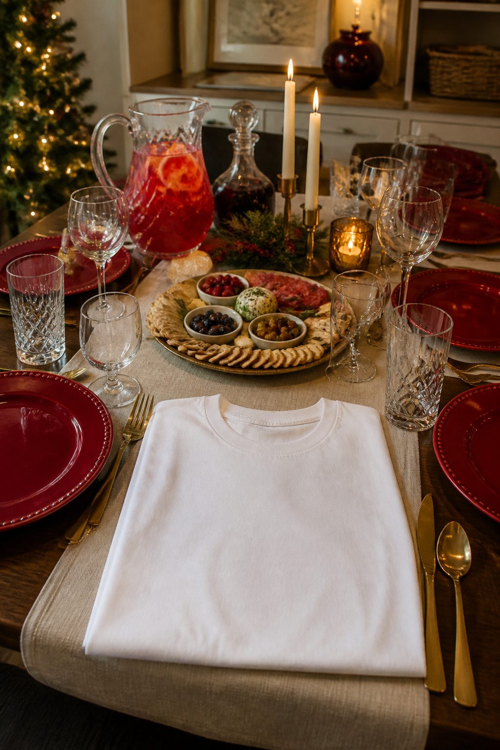Funny Christmas Shirts: 16 Designs for 2026 16 A folded white T-shirt with colorful text about being late.
