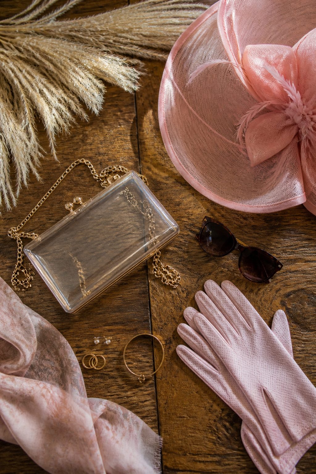 A small clutch that meets the clear-bag policy requirements.