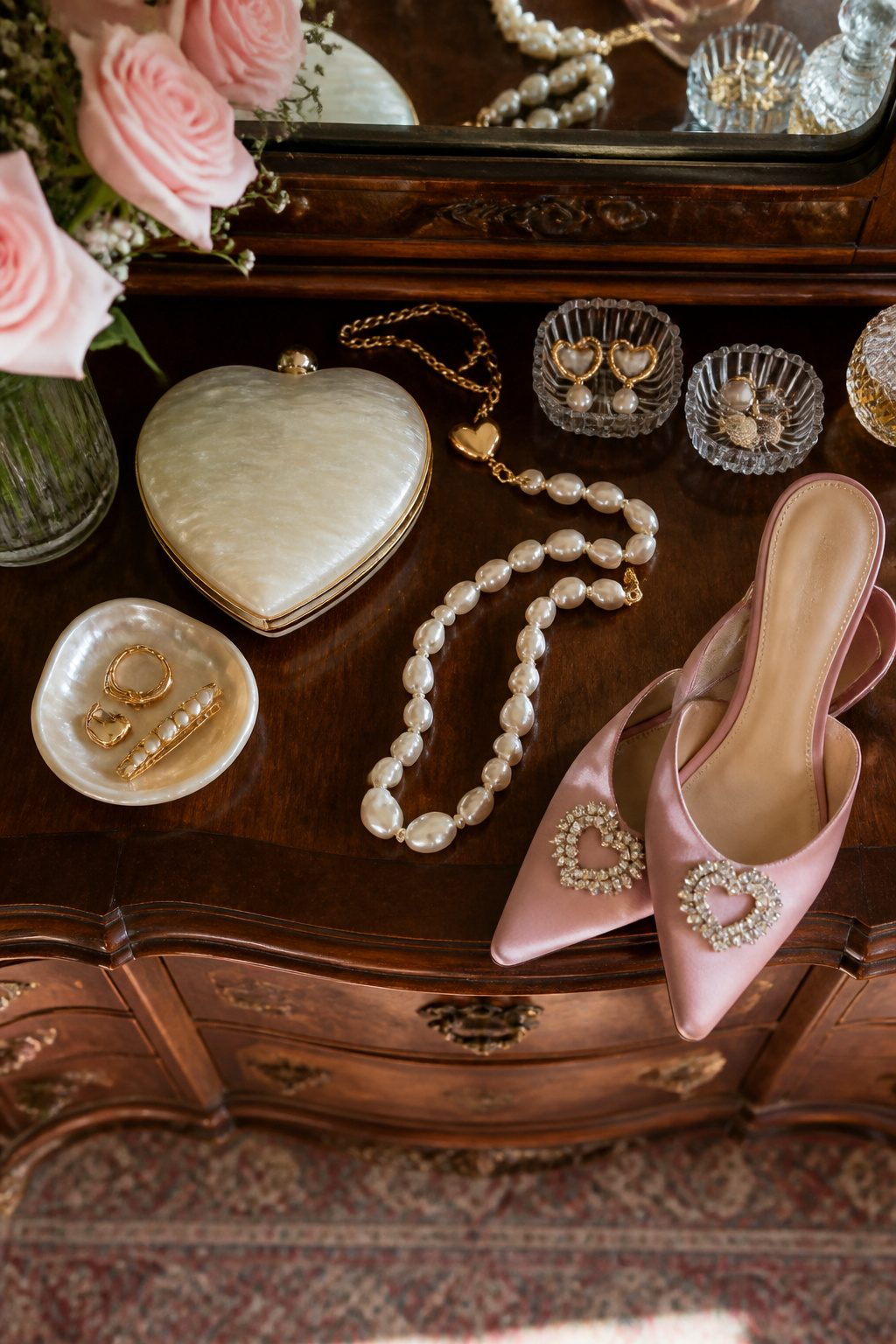 Valentine's Day Outfits & Clothing Ideas for 2026 11 Jewelry and accessories arranged on a table.