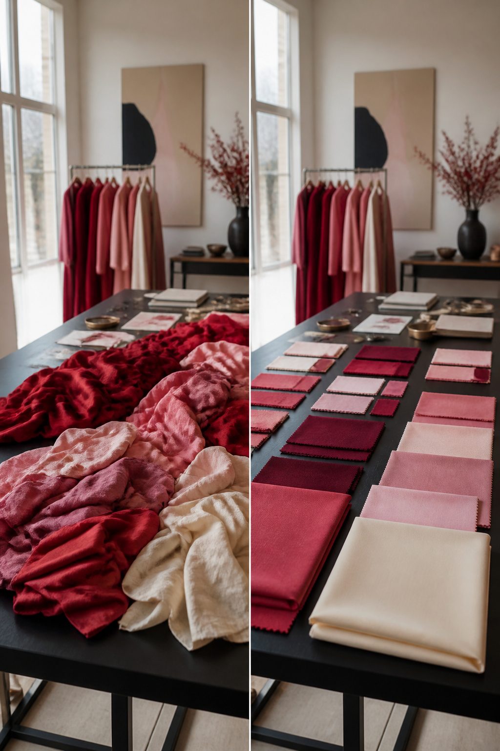 Valentine's Day Outfits & Clothing Ideas for 2026 16 Color swatches in shades of red and pink.