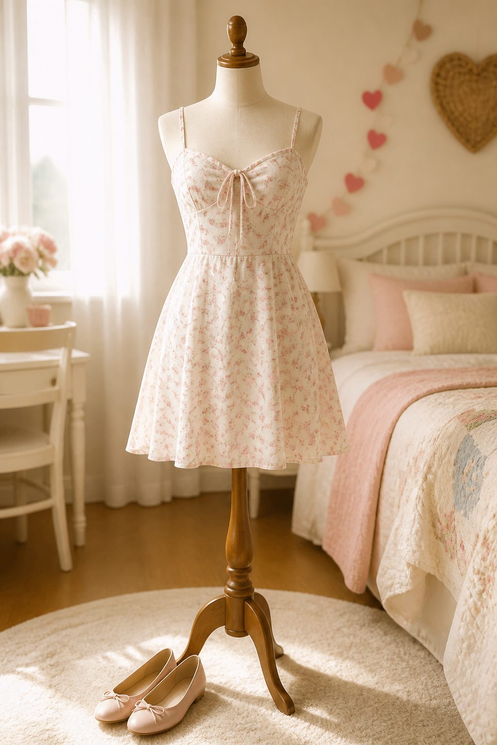Valentine's Day Outfits & Clothing Ideas for 2026 17 Cute Valentine dress displayed on a hanger.